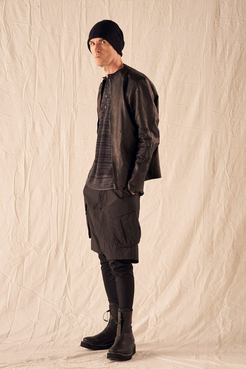 Layered pants Shrink cotton / nylon Black