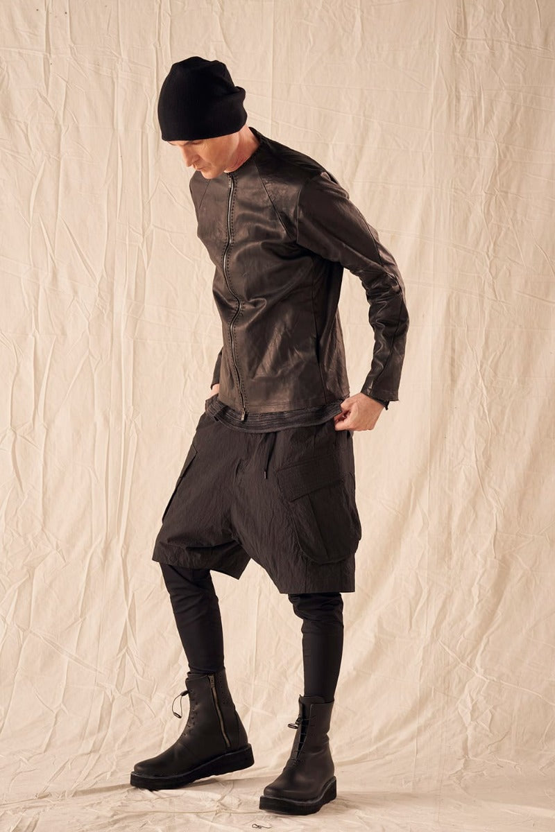 Layered pants Shrink cotton / nylon Black