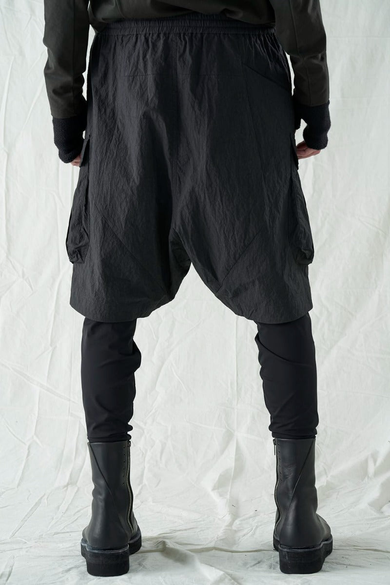 Layered pants Shrink cotton / nylon Black