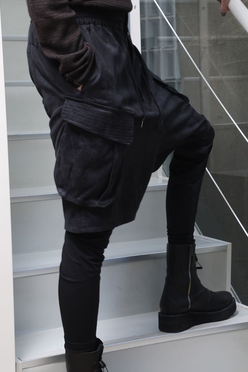 レイヤード パンツ ポリエステル スエード