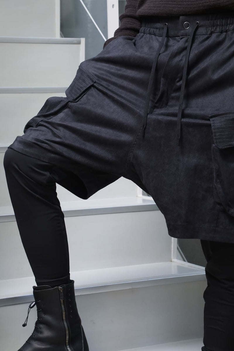 レイヤード パンツ ポリエステル スエード