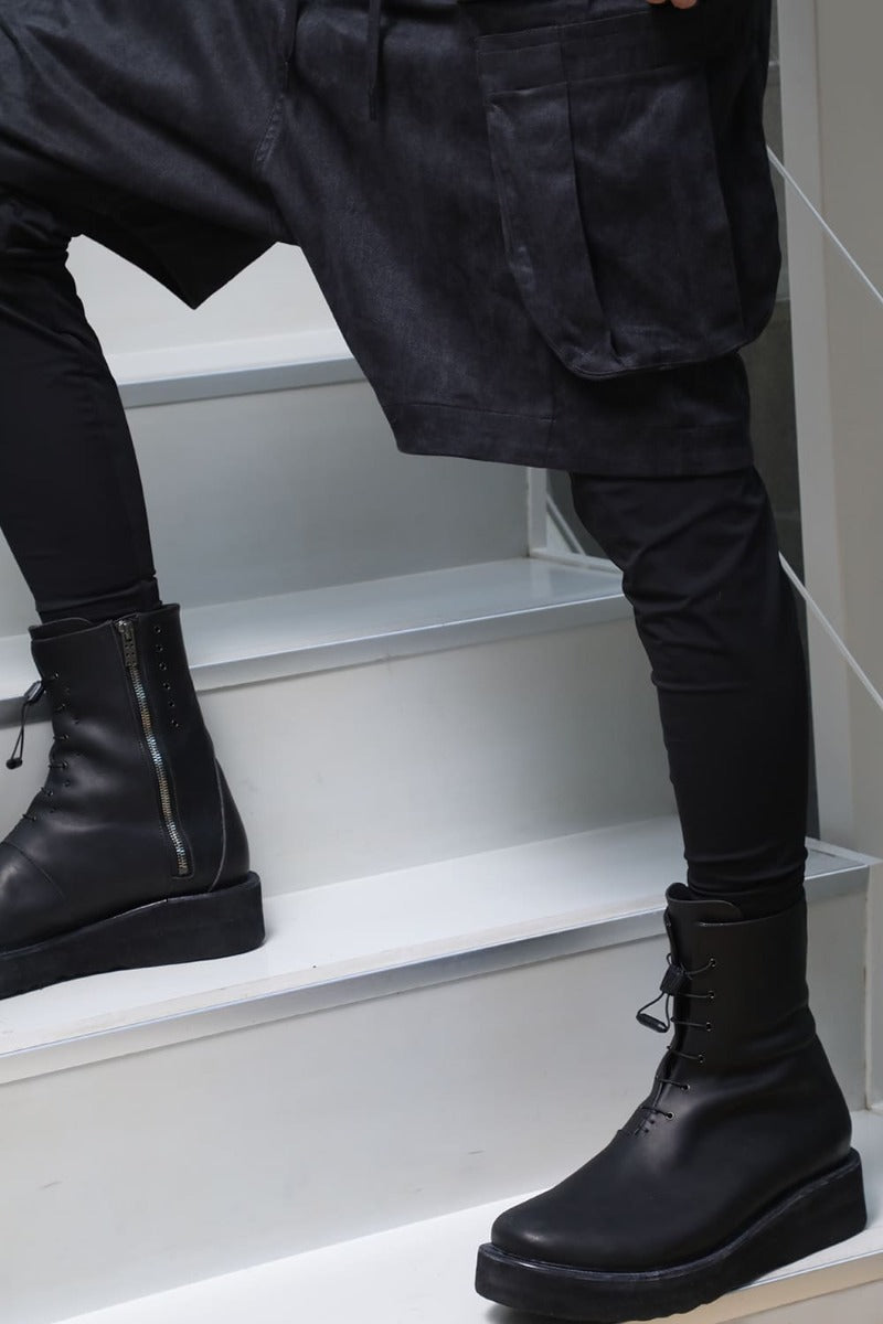 レイヤード パンツ ポリエステル スエード