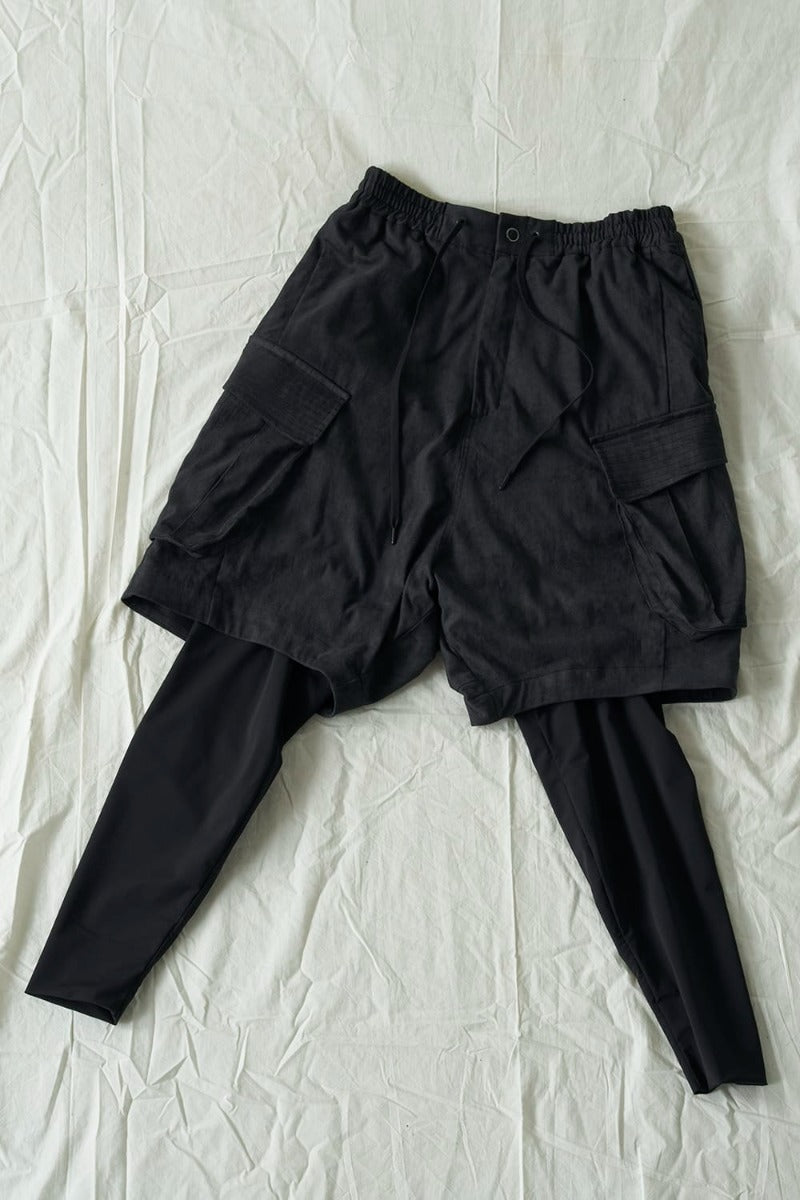 レイヤード パンツ ポリエステル スエード