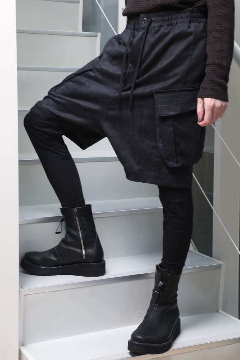 レイヤード パンツ ポリエステル スエード