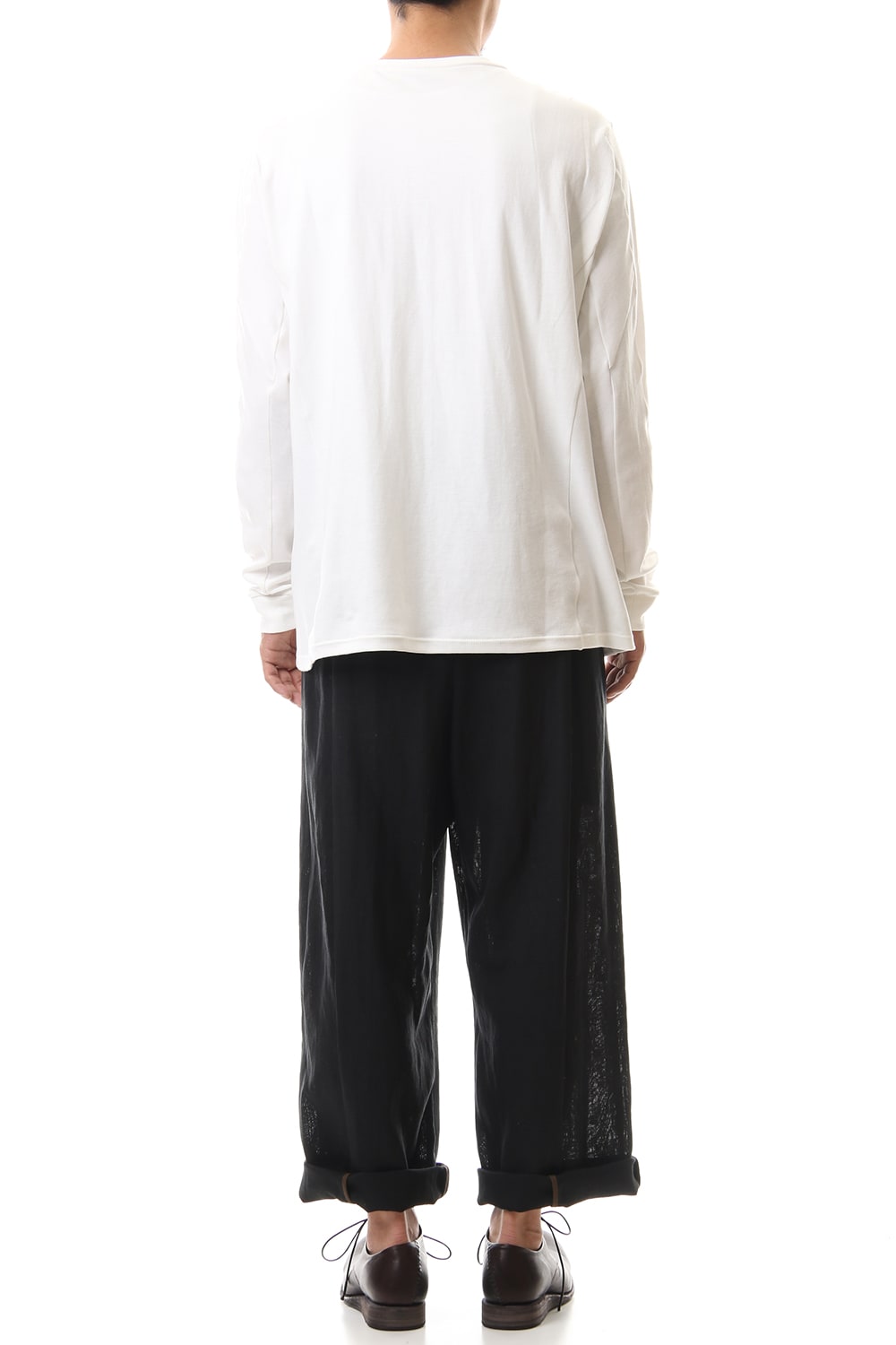 Baggy cropped pants Linen - Black