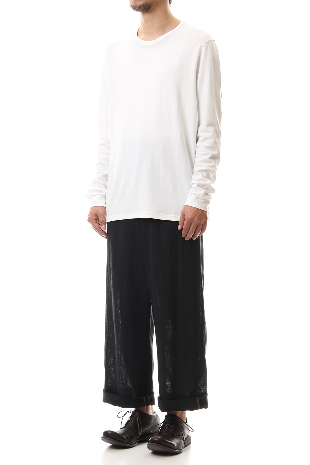 Baggy cropped pants Linen - Black