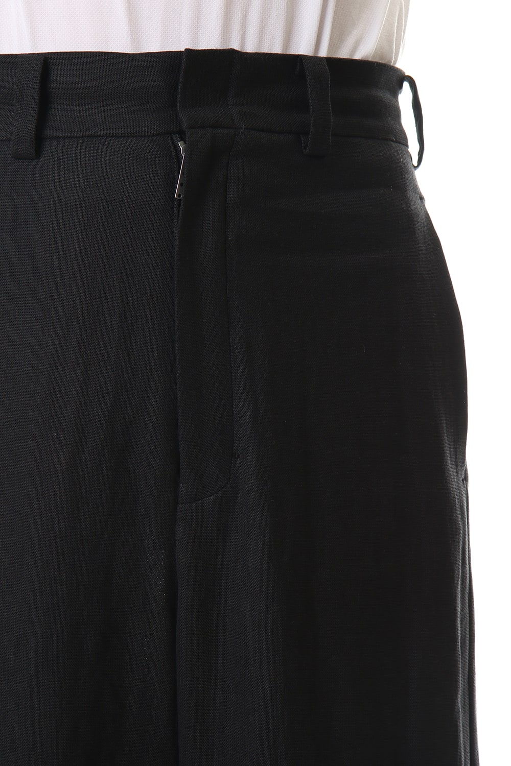 Baggy cropped pants Linen - Black