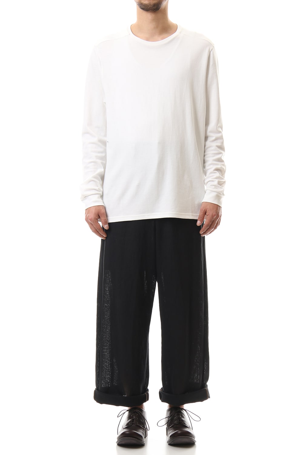 Baggy cropped pants Linen - Black