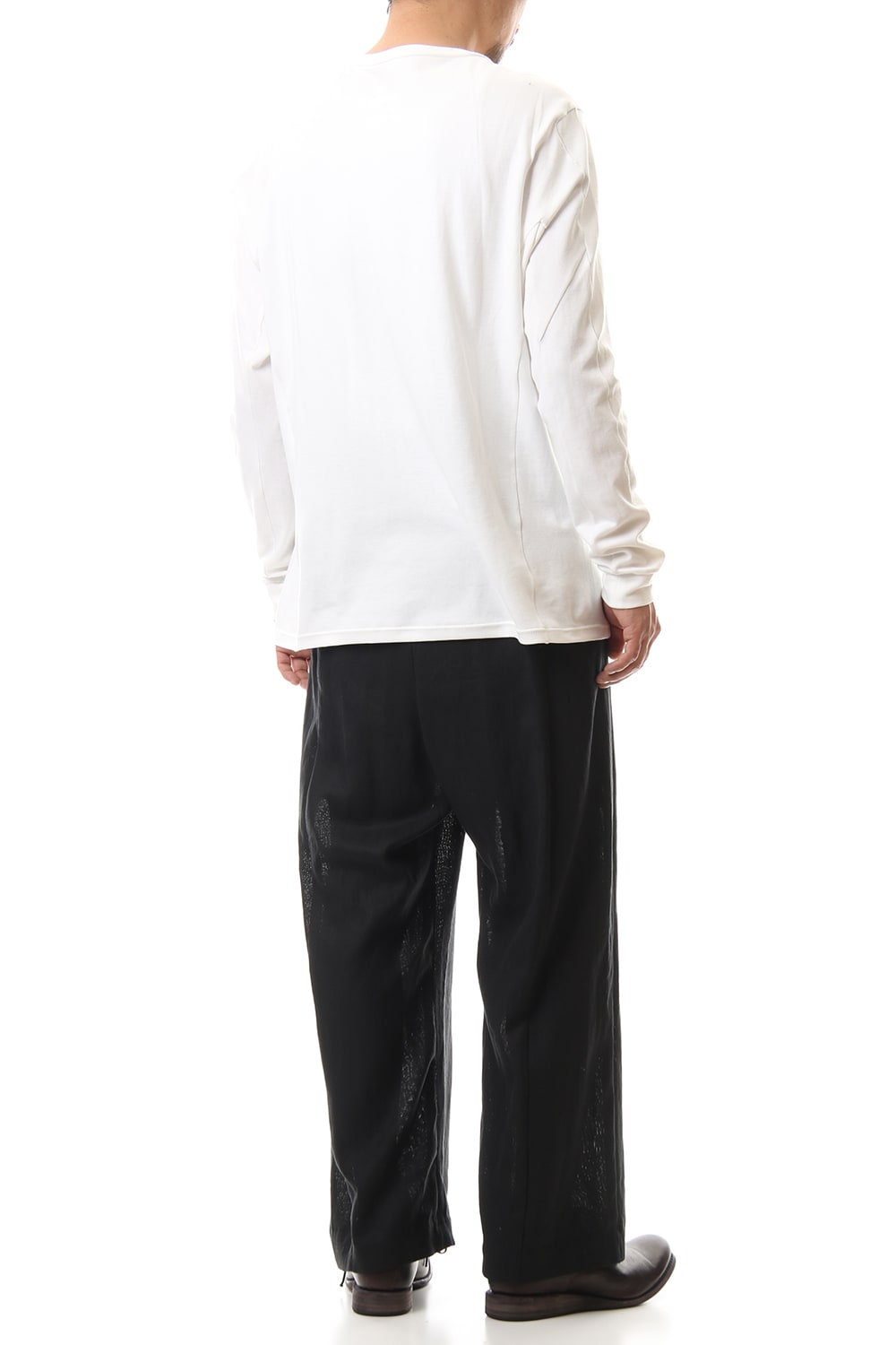 Baggy cropped pants Linen - Black