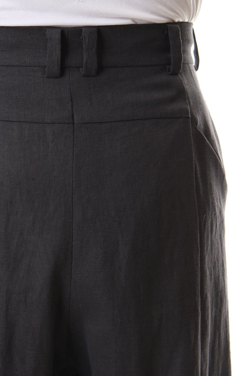 Baggy cropped pants Linen - Charcoal