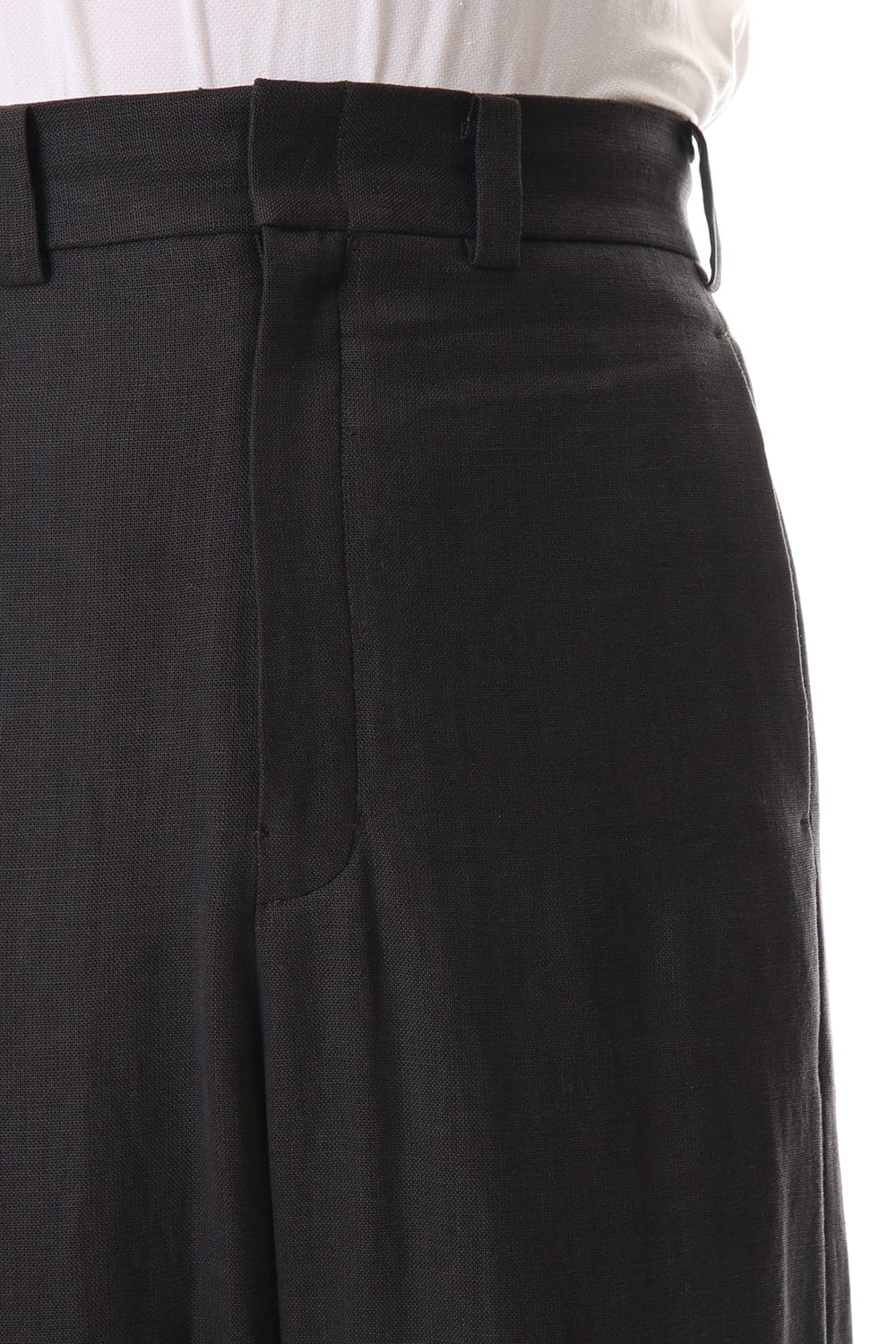 Baggy cropped pants Linen - Charcoal