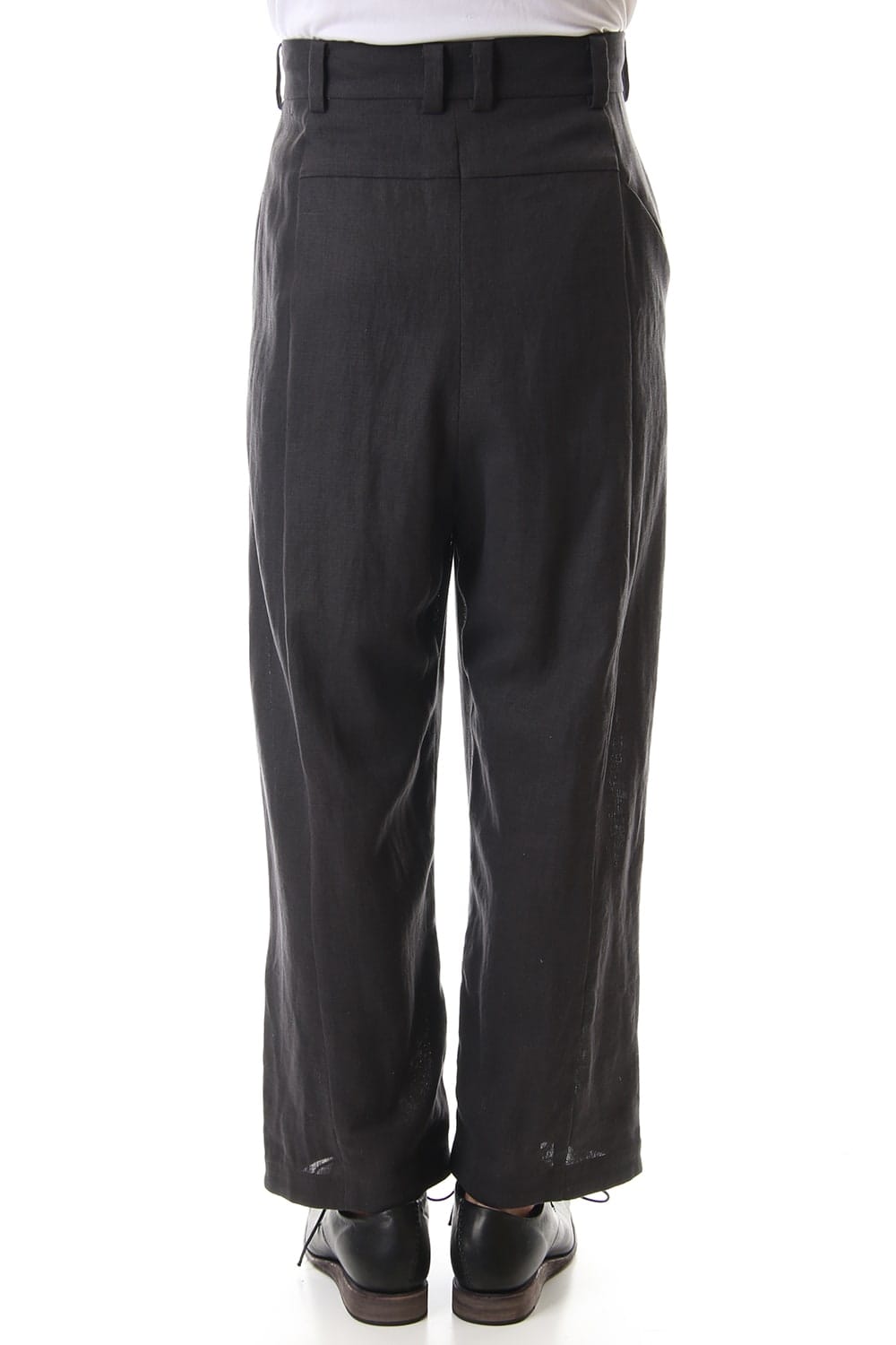 Baggy cropped pants Linen - Charcoal