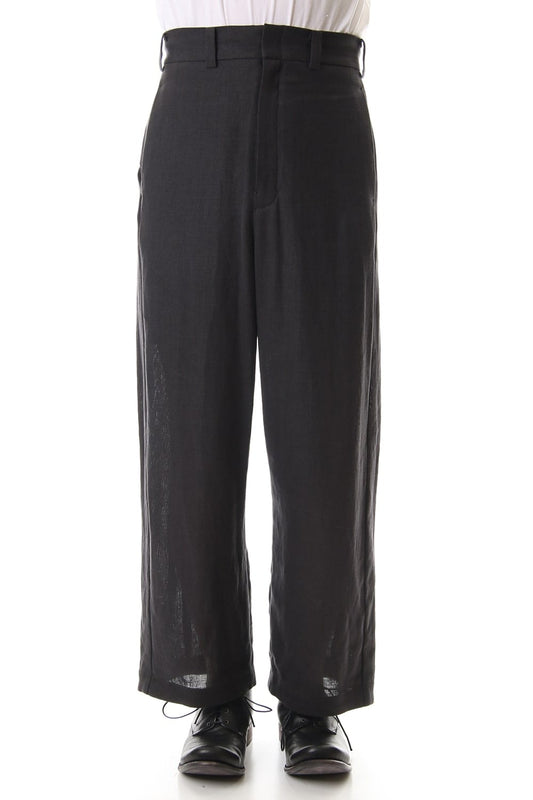 Baggy cropped pants Linen - Charcoal