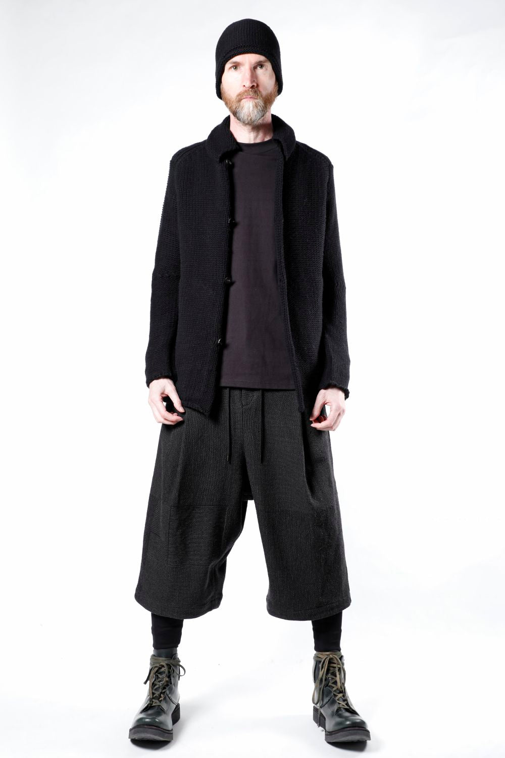 Half pants wool silk crazy check