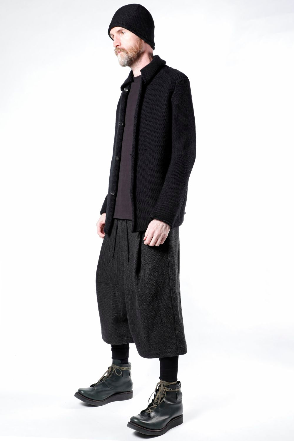 Half pants wool silk crazy check