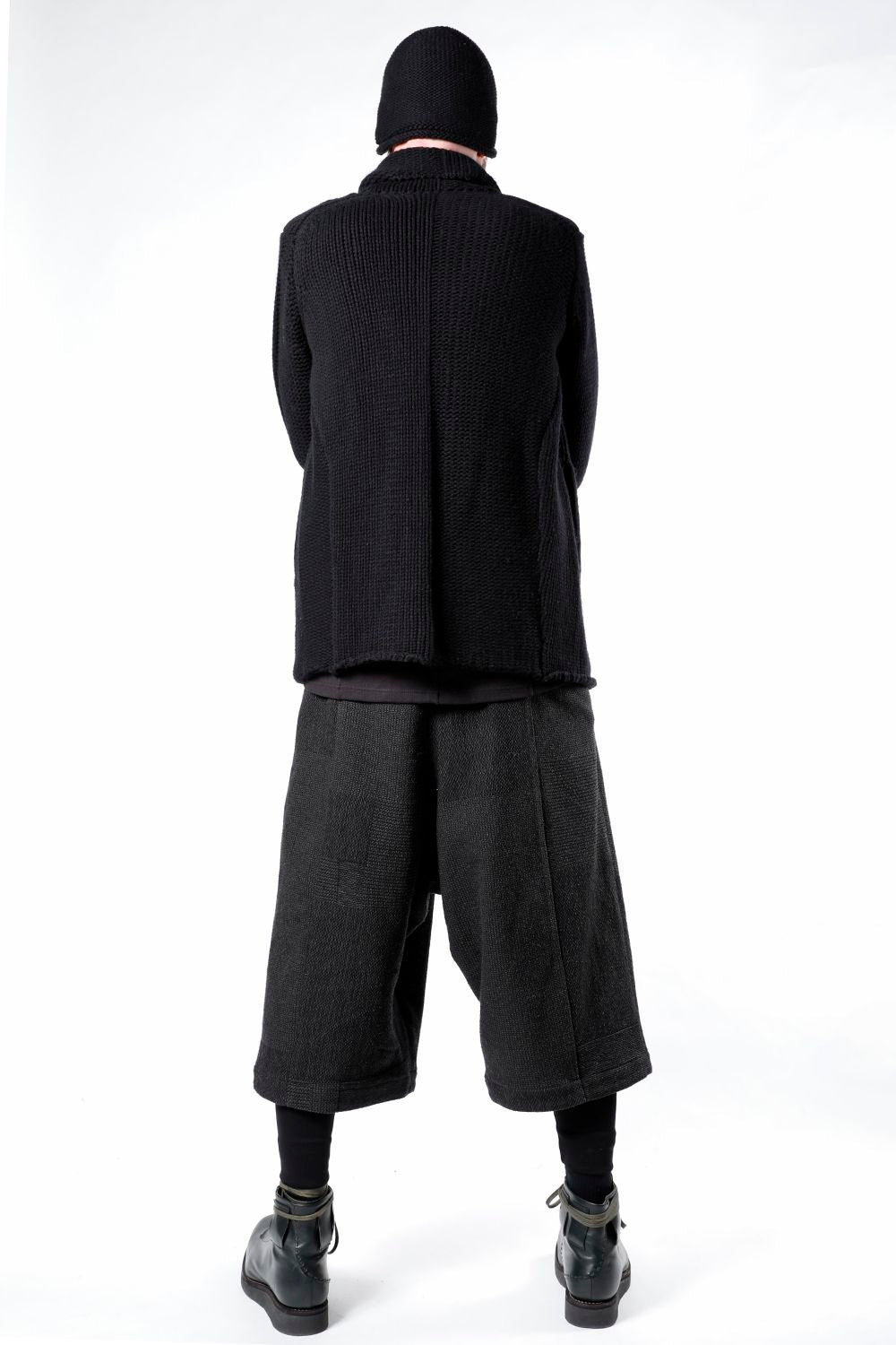 Half pants wool silk crazy check