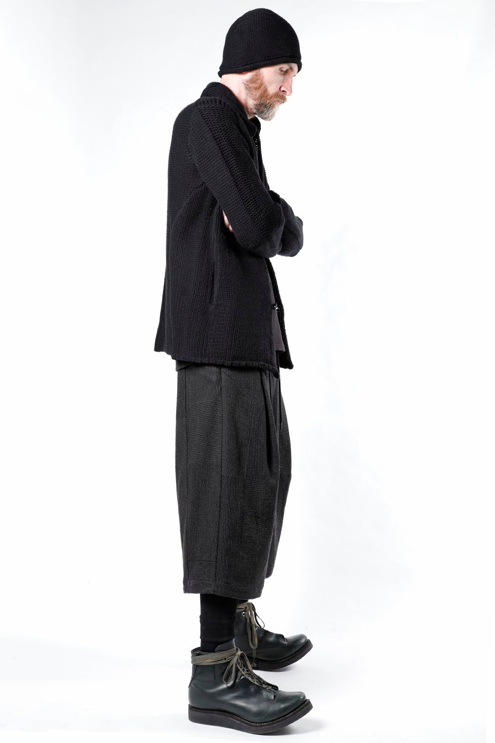 Half pants wool silk crazy check