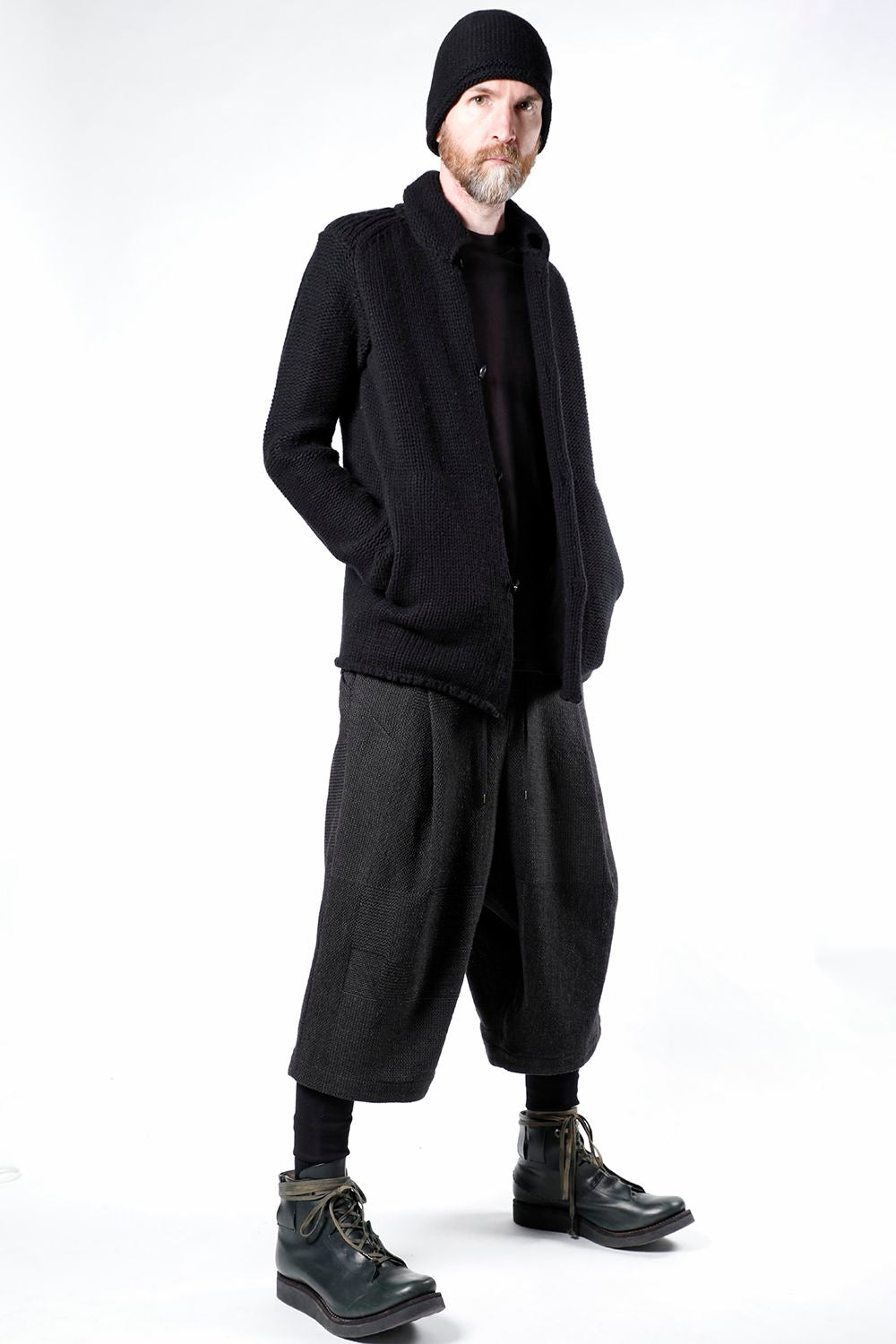 Half pants wool silk crazy check