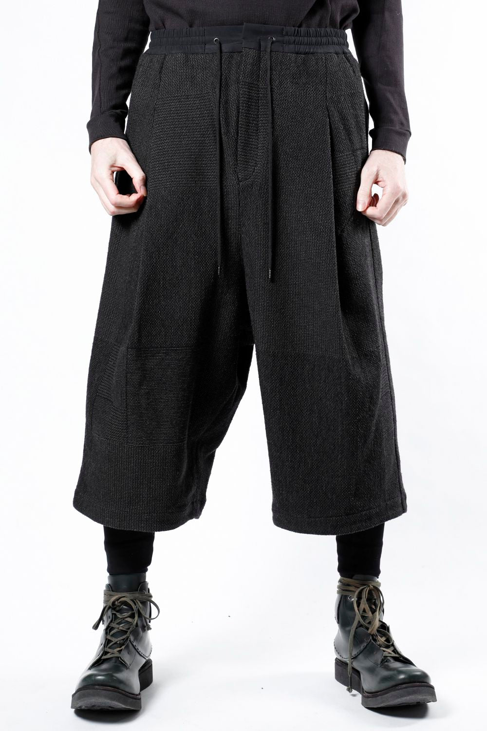 Half pants wool silk crazy check