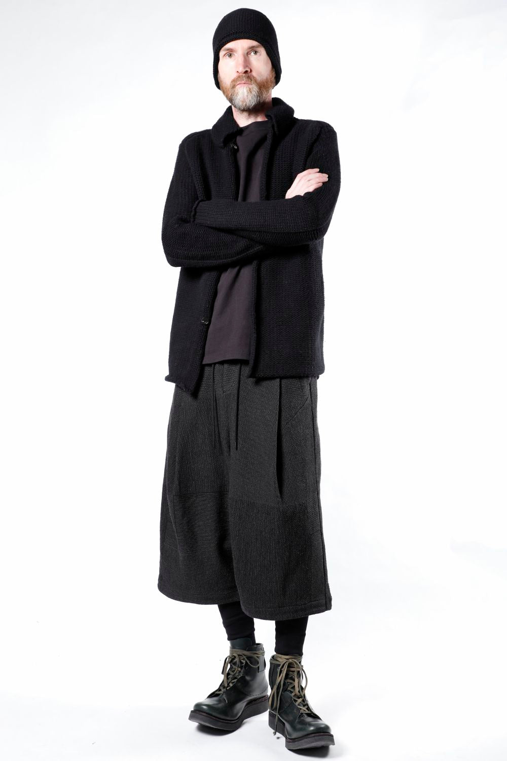 Half pants wool silk crazy check