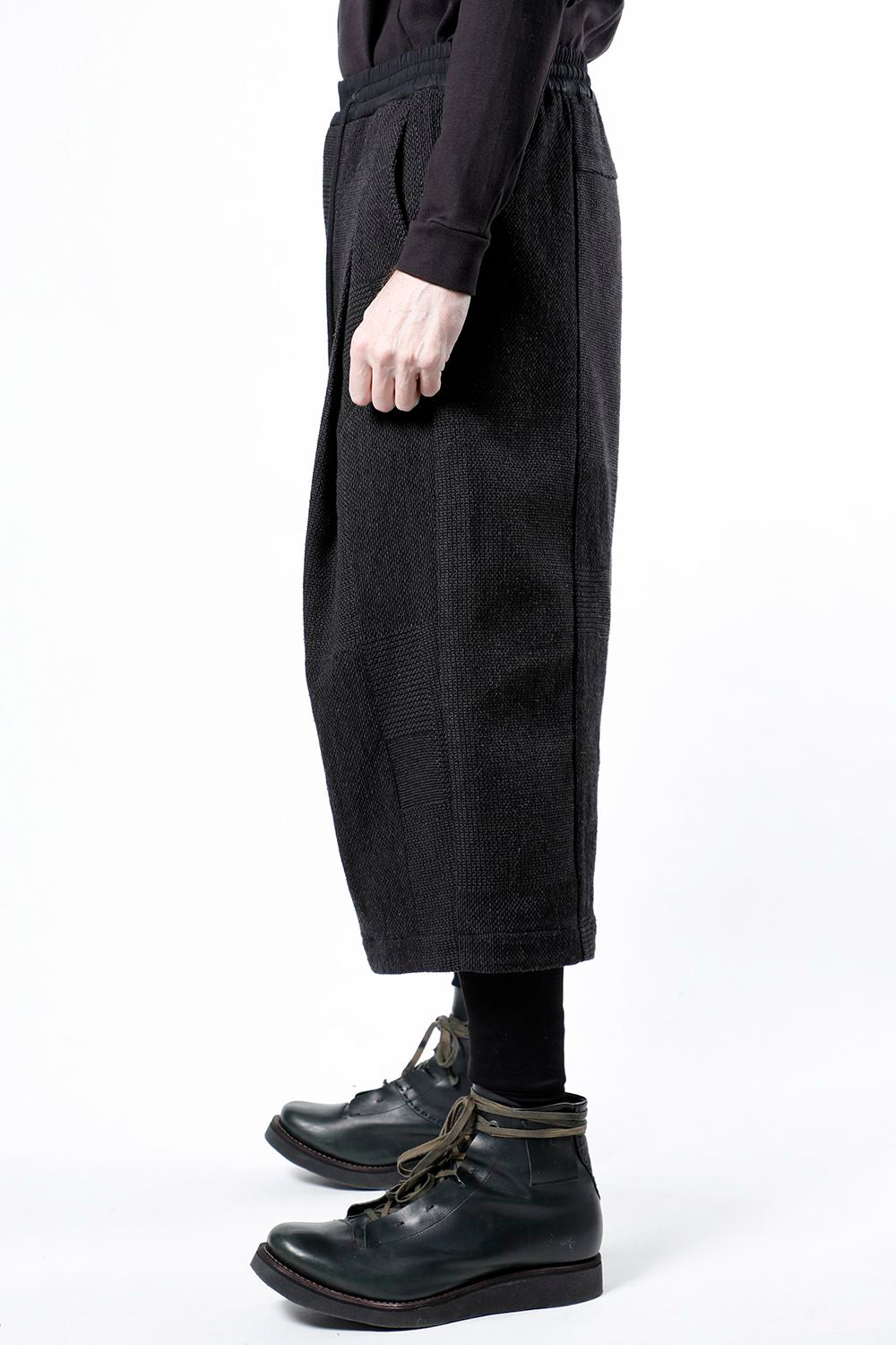 Half pants wool silk crazy check