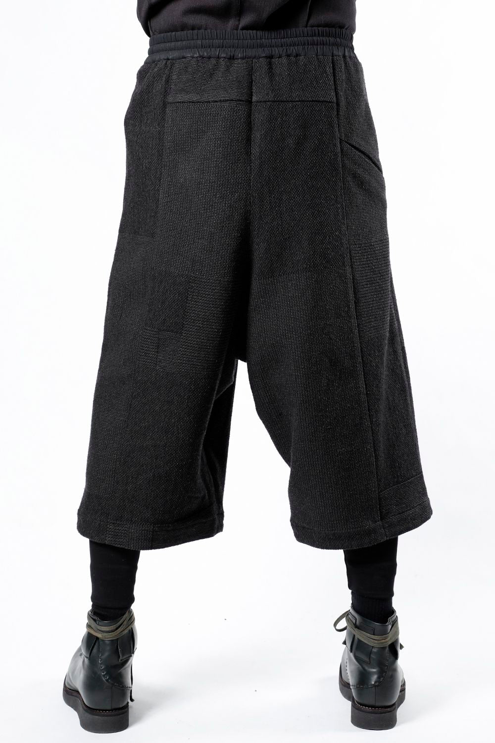 Half pants wool silk crazy check