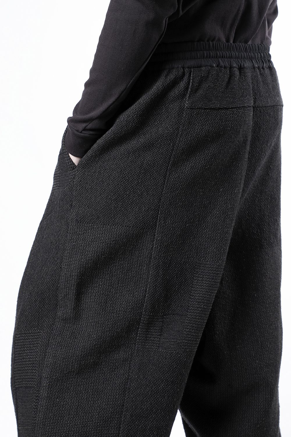 Half pants wool silk crazy check