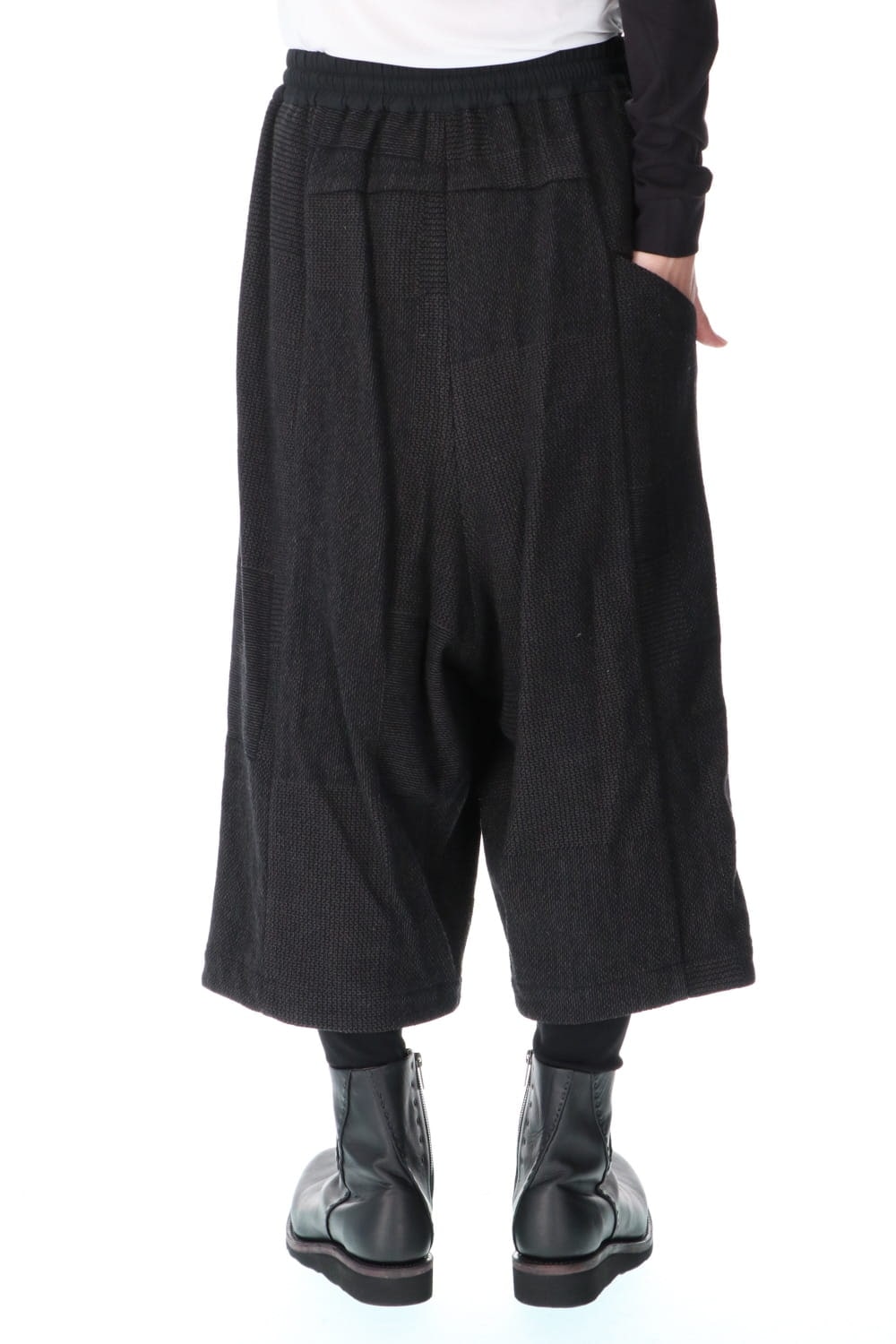 Half pants wool silk crazy check