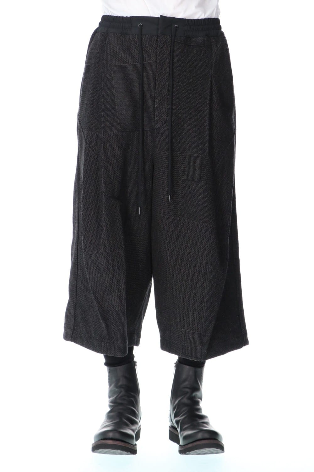 Half pants wool silk crazy check