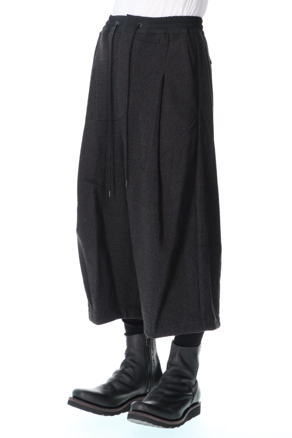 Half pants wool silk crazy check