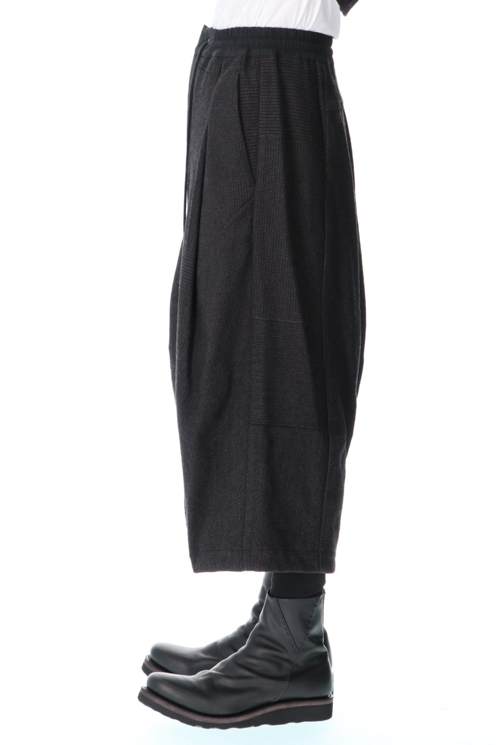 Half pants wool silk crazy check