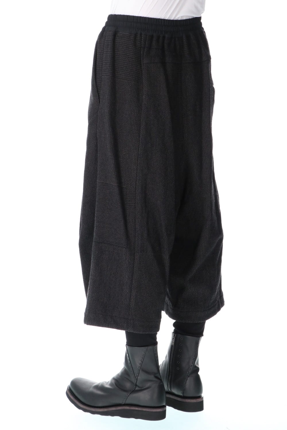 Half pants wool silk crazy check