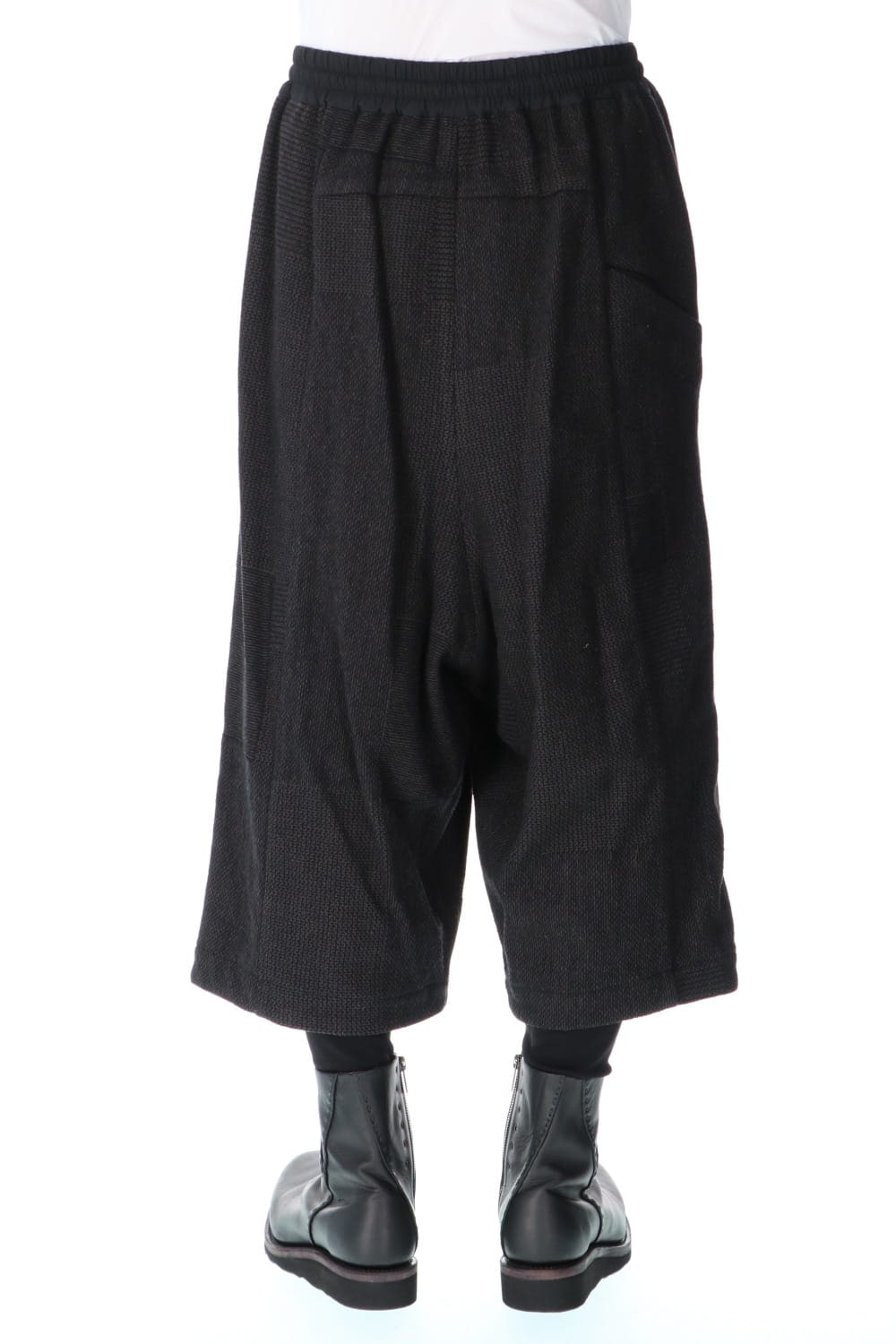 Half pants wool silk crazy check