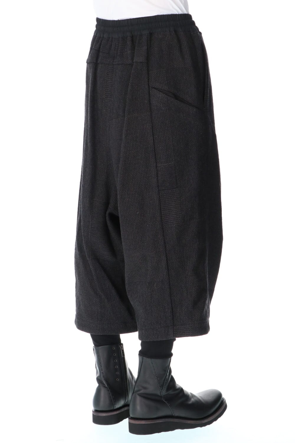 Half pants wool silk crazy check