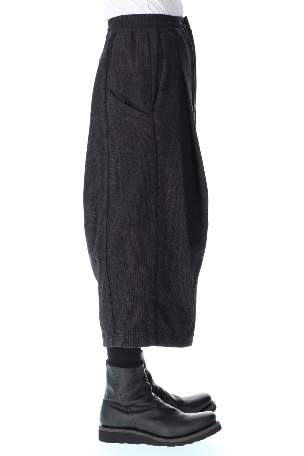 Half pants wool silk crazy check