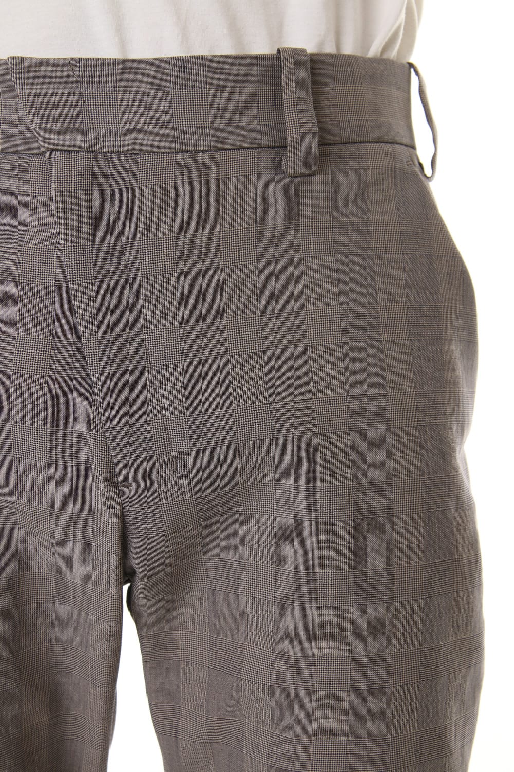 Slim Pants Cotton Glen Check - Beige