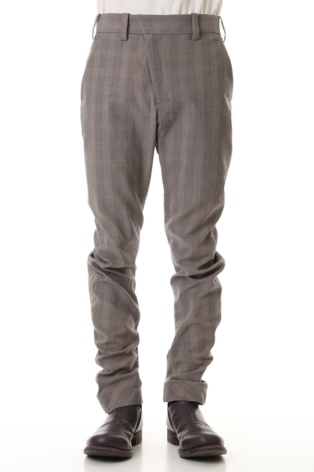 Slim Pants Cotton Glen Check - Beige