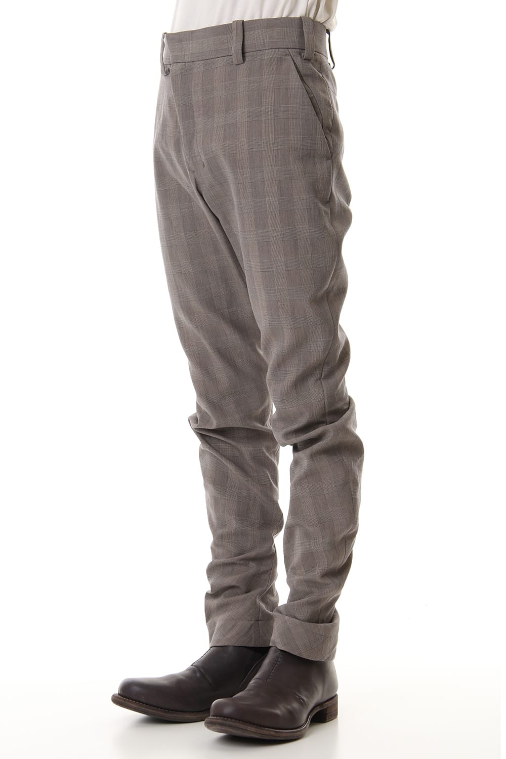 Slim Pants Cotton Glen Check - Beige