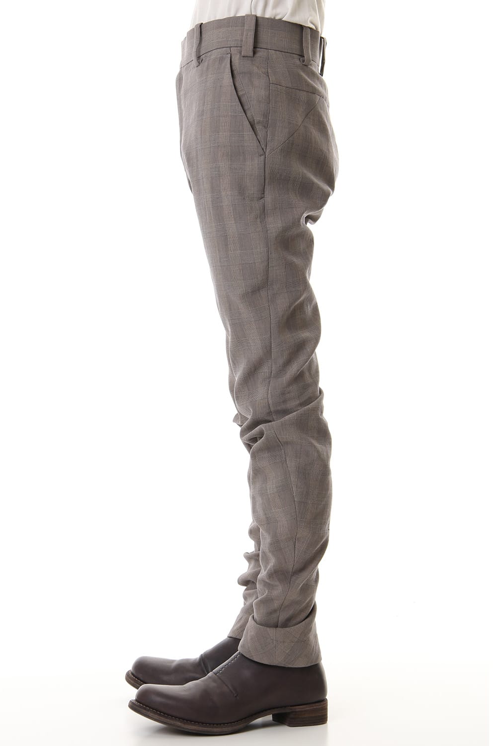 Slim Pants Cotton Glen Check - Beige