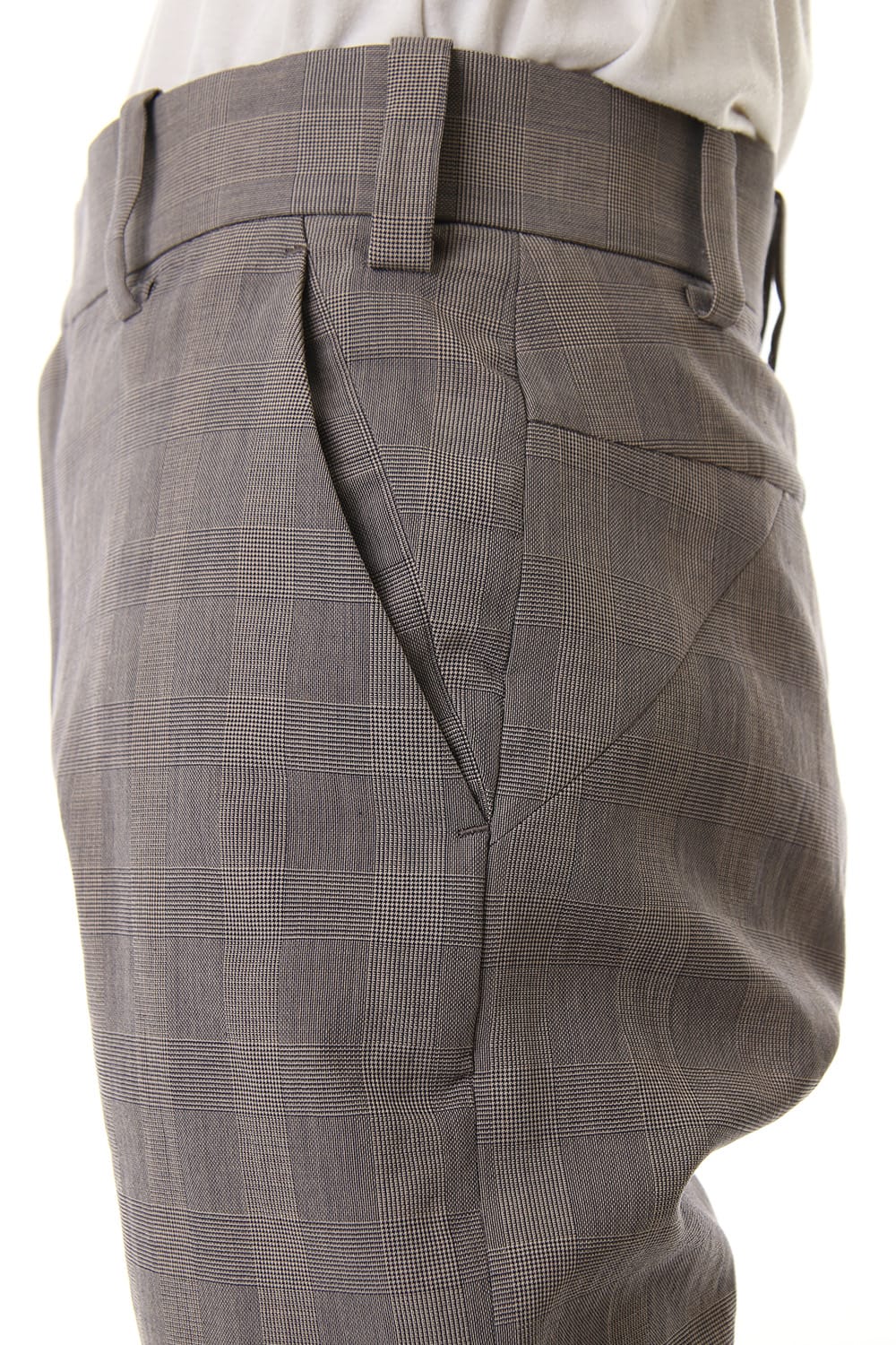 Slim Pants Cotton Glen Check - Beige