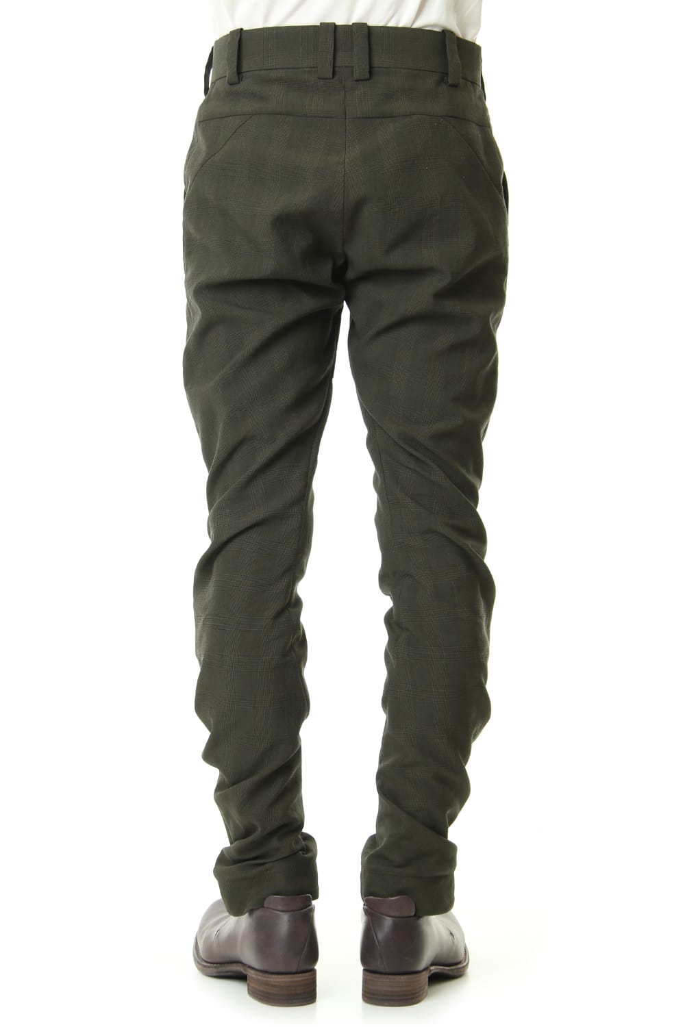 Slim Pants Cotton Glen Check - Moss Green