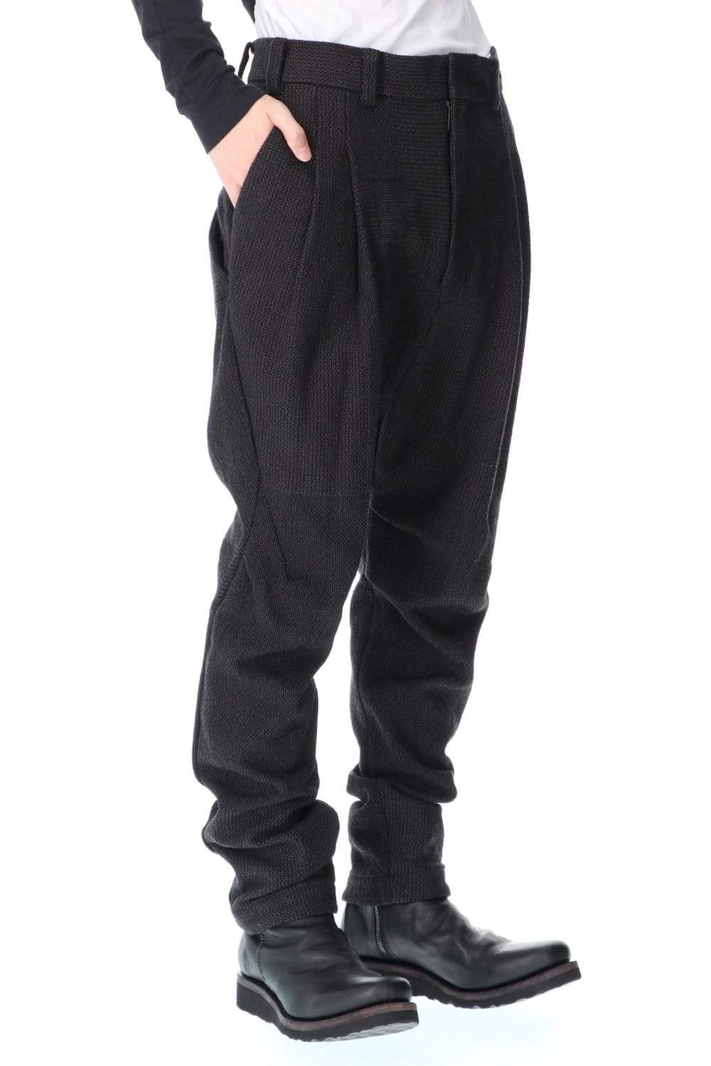 Easy pants wool silk crazy check