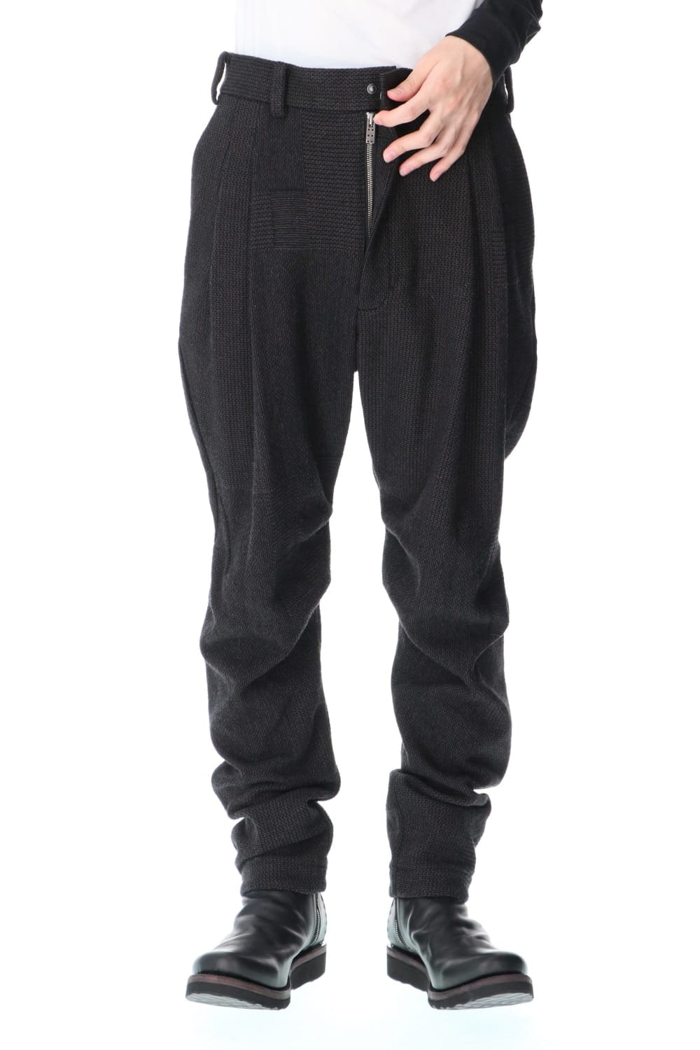 Easy pants wool silk crazy check