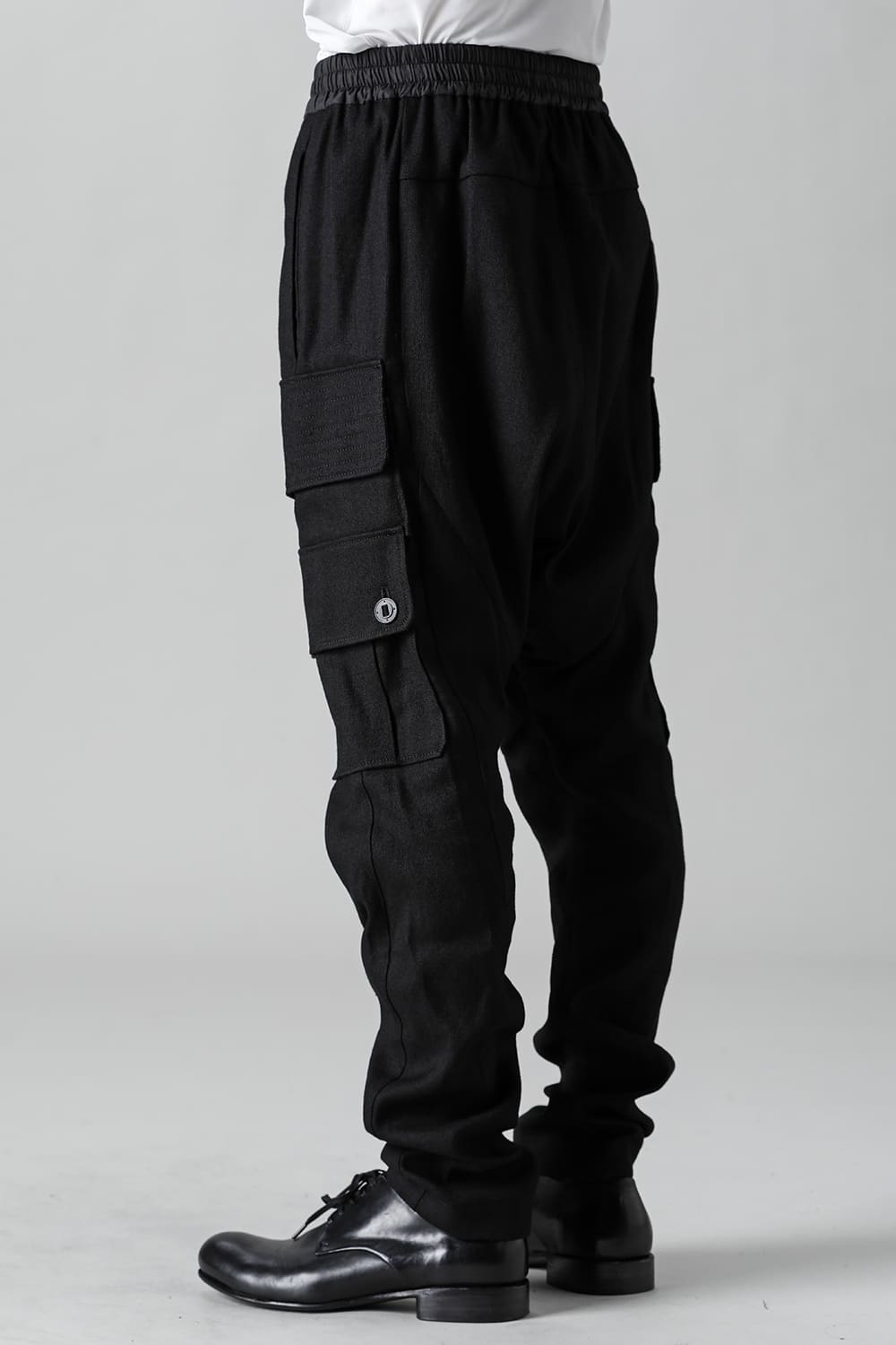 Cargo drop crotch pants Ramie high count