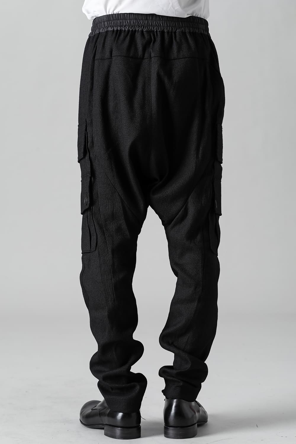 Cargo drop crotch pants Ramie high count