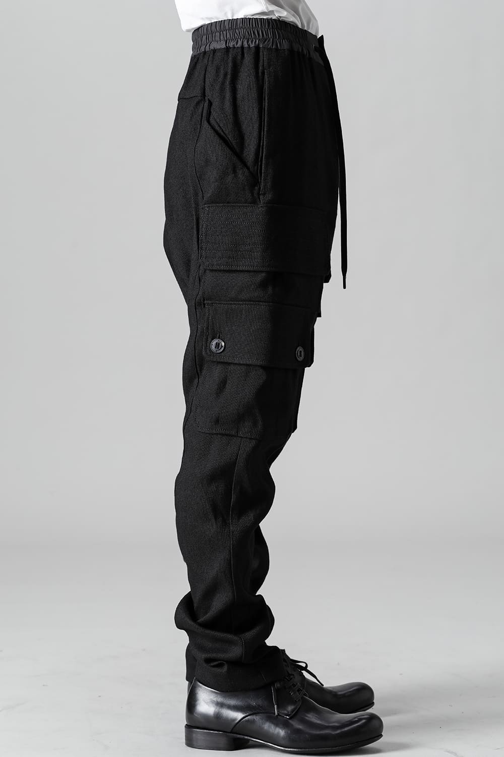 Cargo drop crotch pants Ramie high count