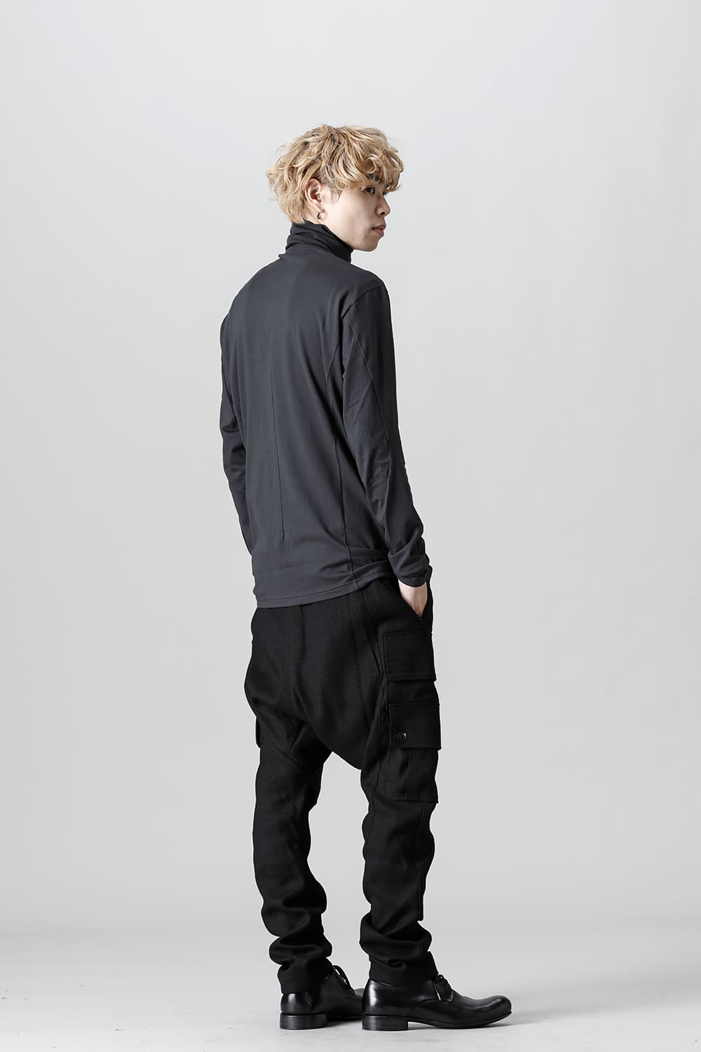 Cargo drop crotch pants Ramie high count