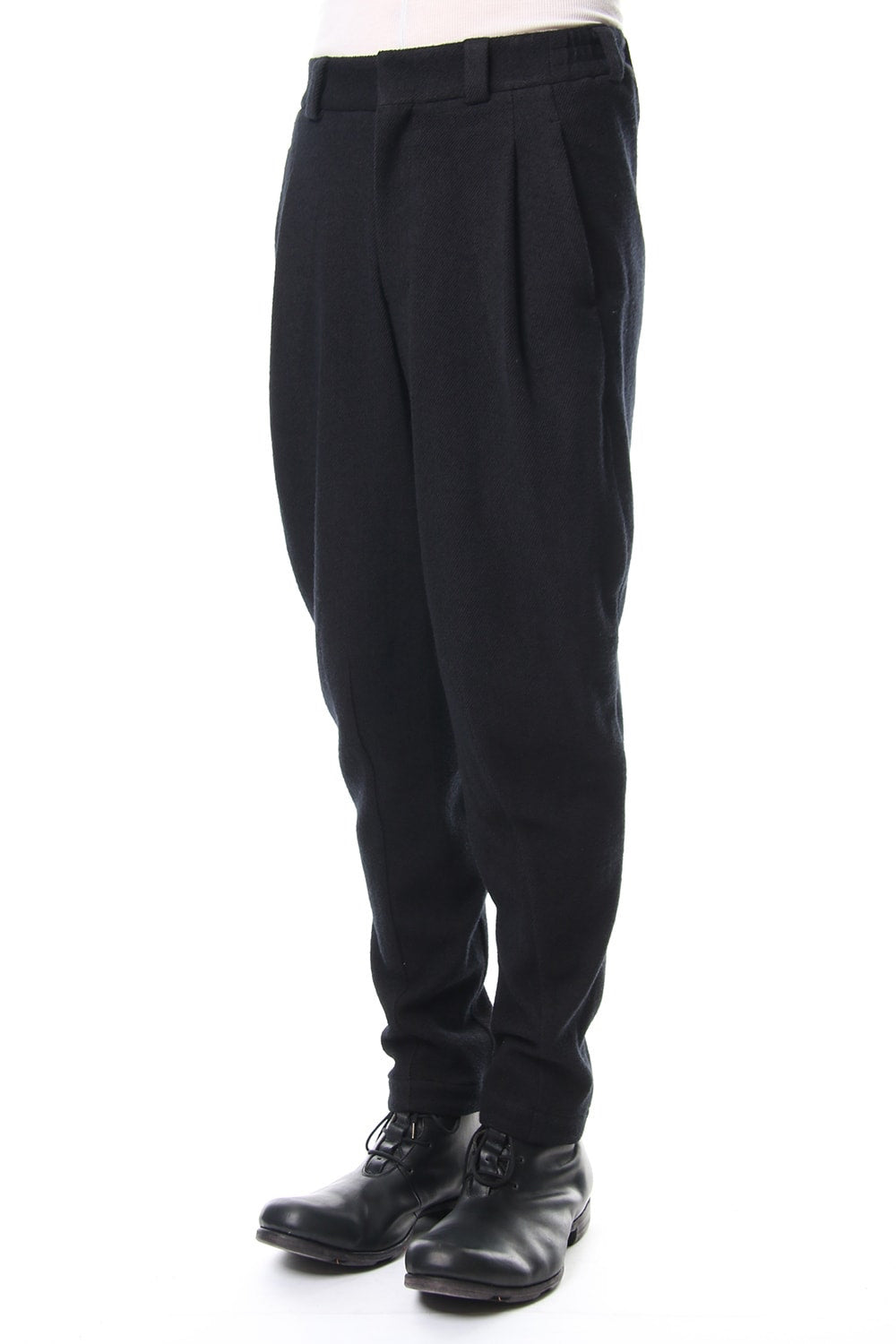 Relax Pants Wool / Cotton Raschel Knit Blue Black