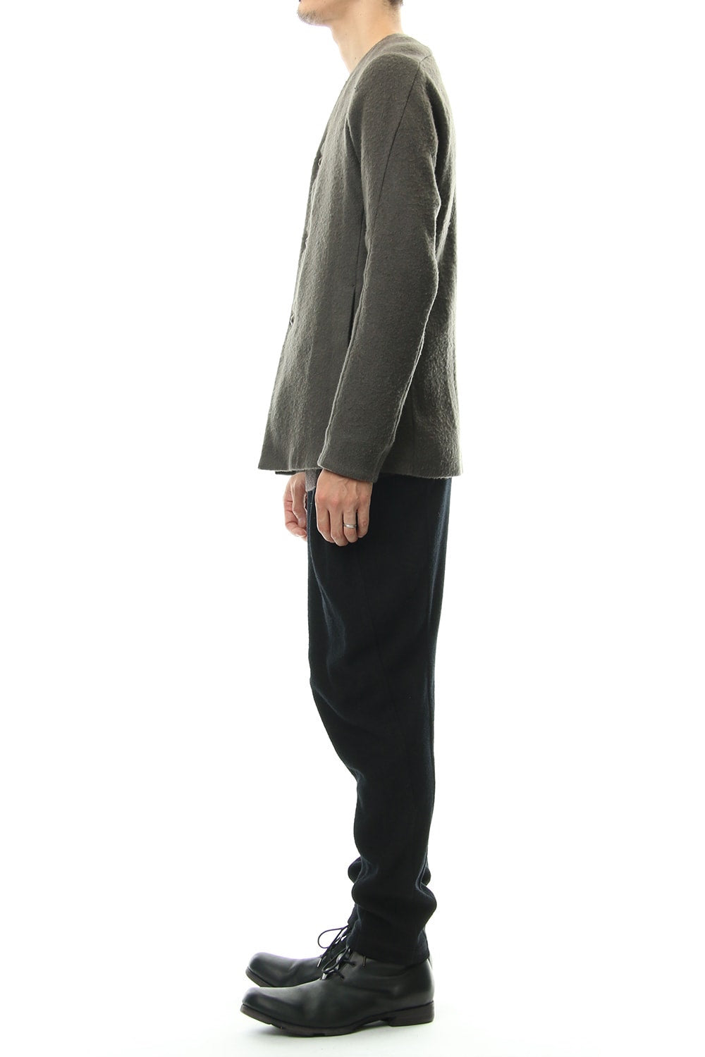 Relax Pants Wool / Cotton Raschel Knit Blue Black