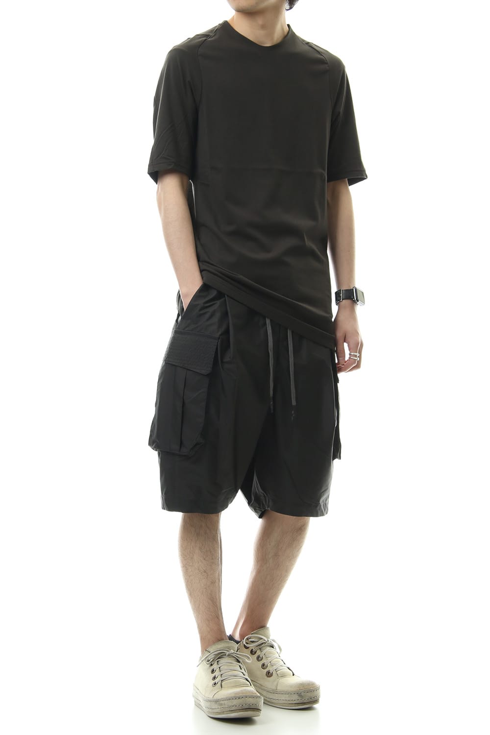 Cargo short pants High density silk - Charcoal